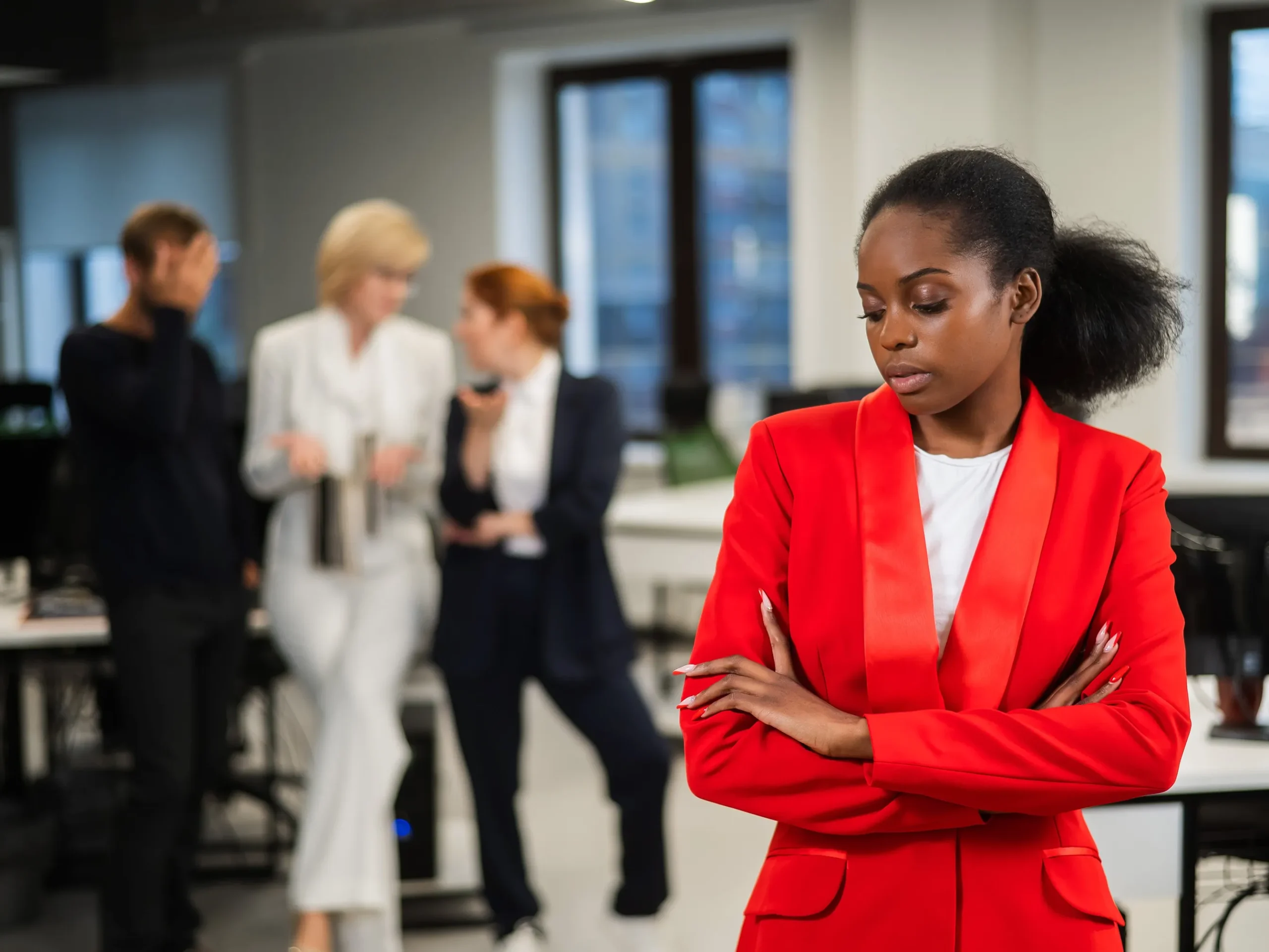 A woman experiencing discrimination at work.